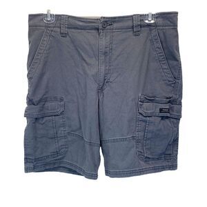 Wrangler Cargo Shorts Men's 36 Gray Utility Hiking Stretch All Relaxed Fit